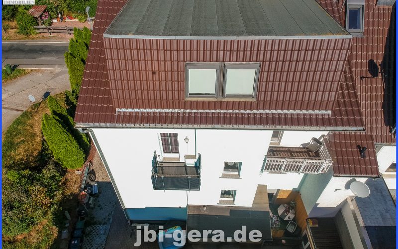 Ansicht hinten mit Balkon