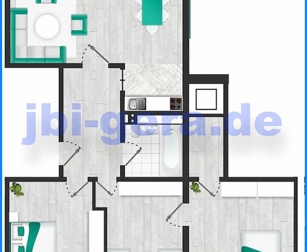 1427 Grundriss 4-Raum-Wohnung mit Balkon_V1