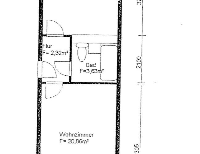 Grundriss, 1_Raumwohnung