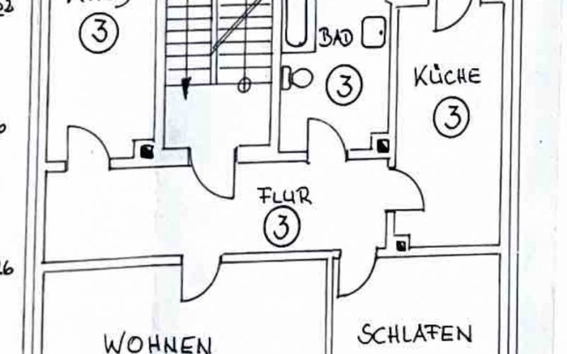 Grunriss 3 Raum Wohnung